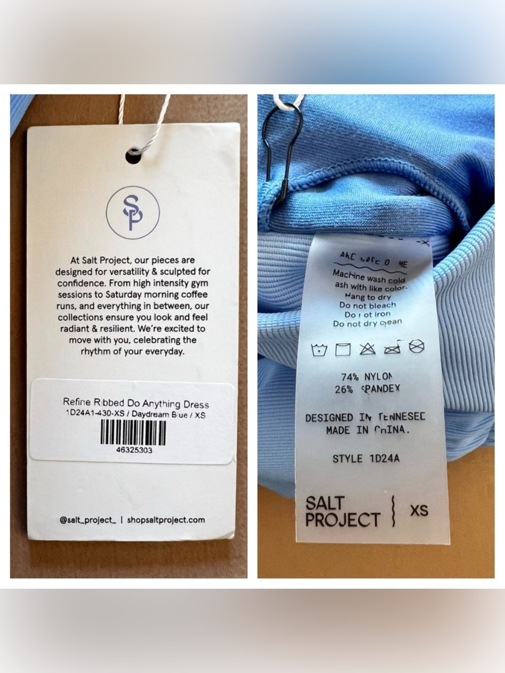 Salt Project Ribbed Blue Do Anything Active Dress - Picture 16 of 16
